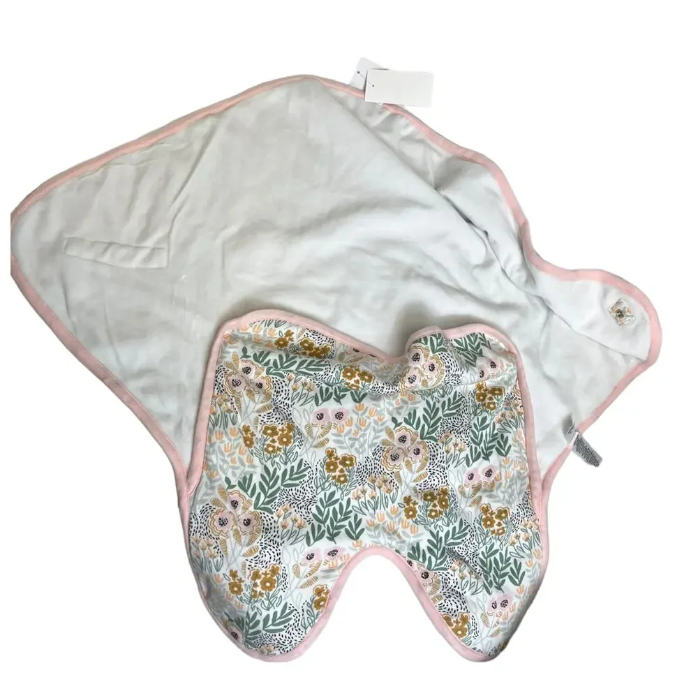 Nordstrom COTTON WRAP BABY BUNTING | NWT | White Pink Wildflowers Print - Picture 9 of 11